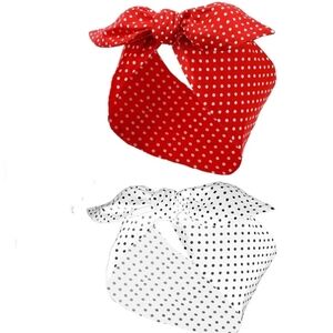 Brand NEW, pair of retro headbands, One red, One White, with polka dot details
